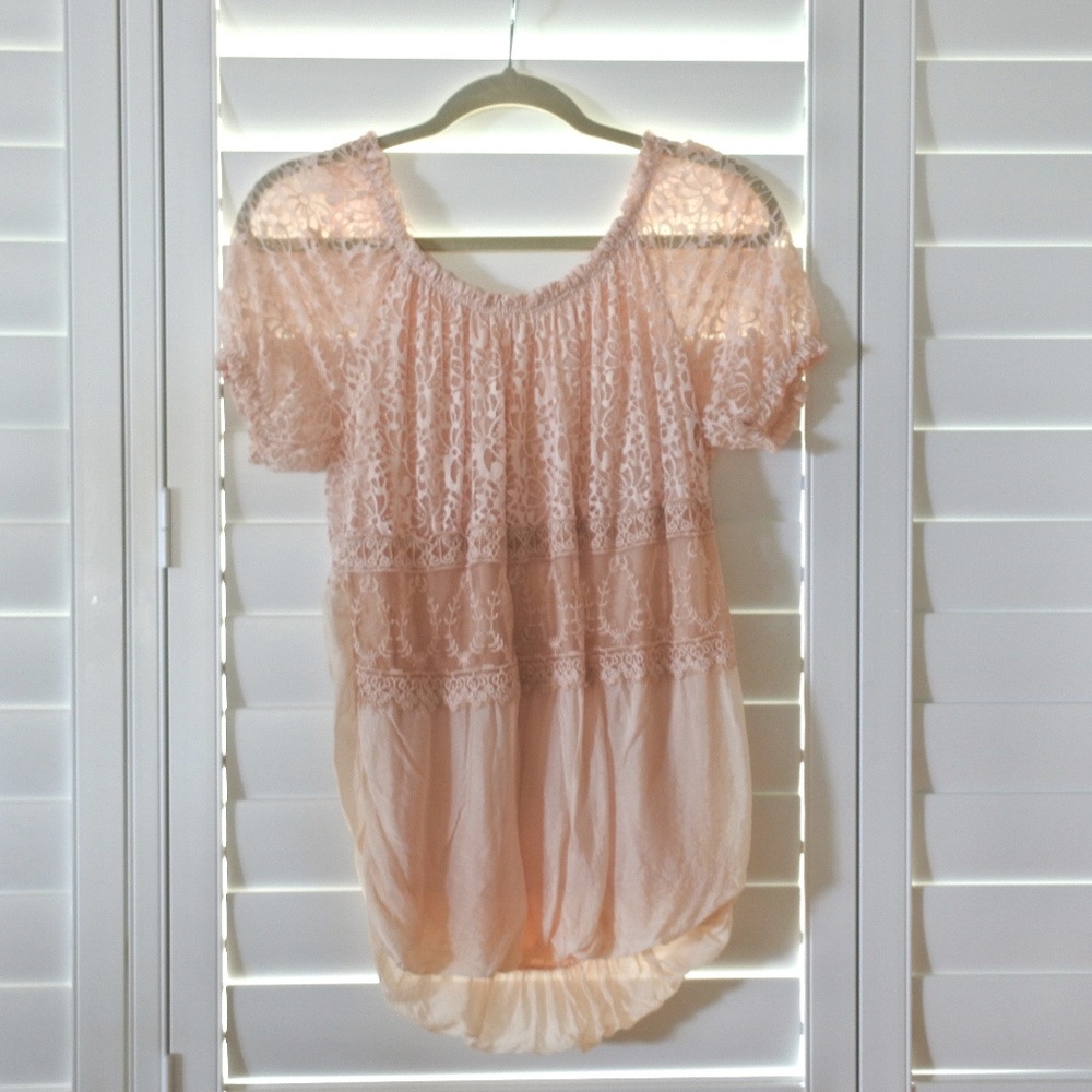 Pale Pink Feminine Blouse from Europe